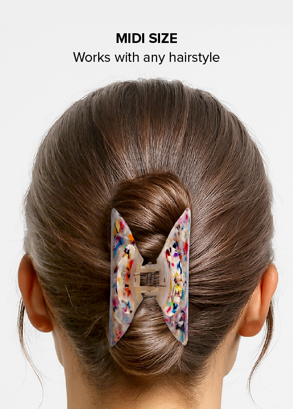 Rainbow Confetti Tortoise Shell Claw Clip