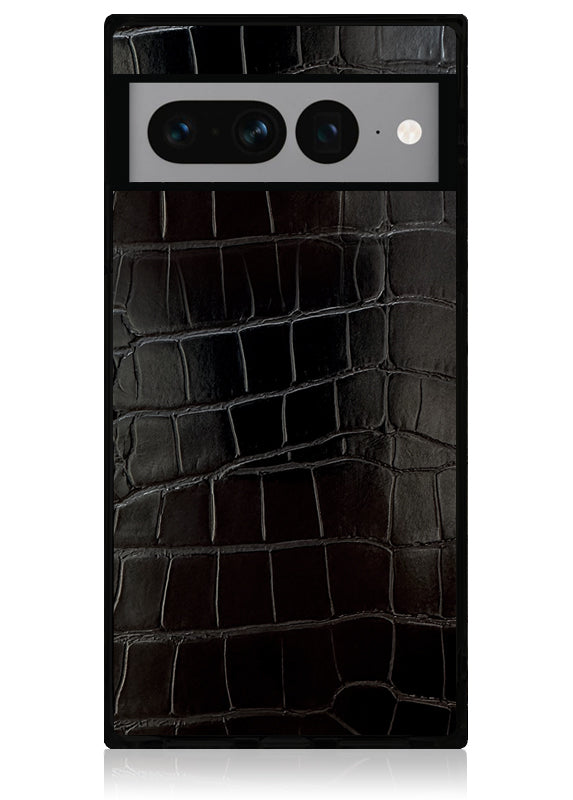 SQUARE® Black Crocodile Faux Leather Pixel Case