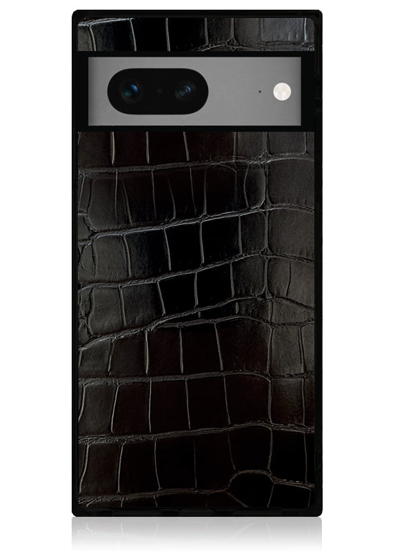 SQUARE® Black Crocodile Faux Leather Pixel Case