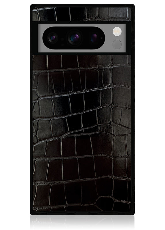SQUARE® Black Crocodile Faux Leather Pixel Case