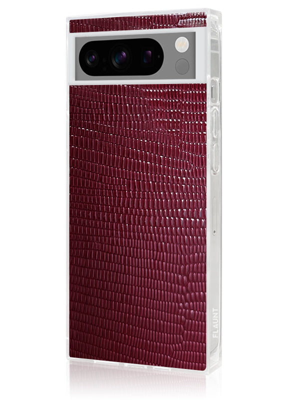 SQUARE® Burgundy Lizard Faux Leather Pixel Case