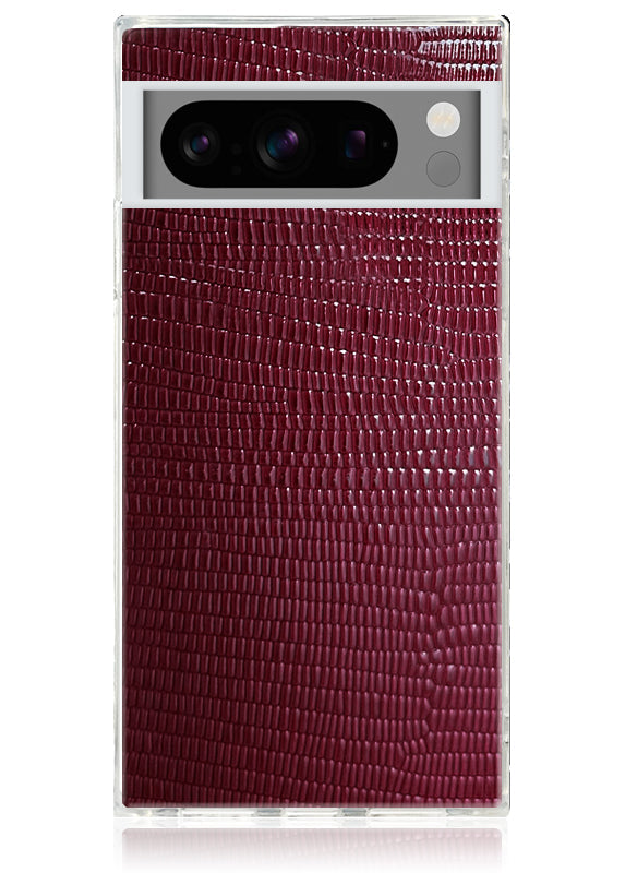 SQUARE® Burgundy Lizard Faux Leather Pixel Case