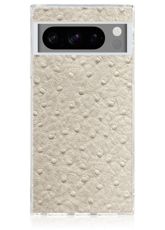 SQUARE® Ivory Ostrich Faux Leather Pixel Case