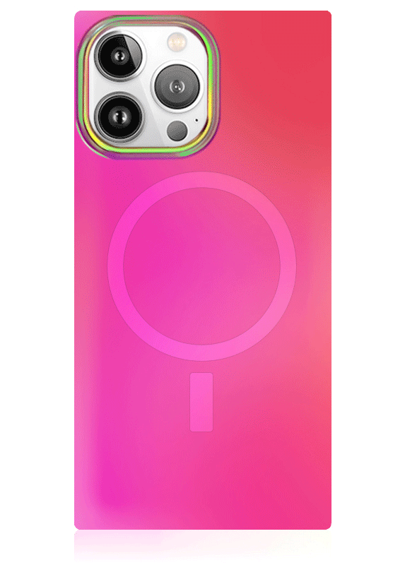 SQUARE® Pink Iridescent Satin iPhone Case