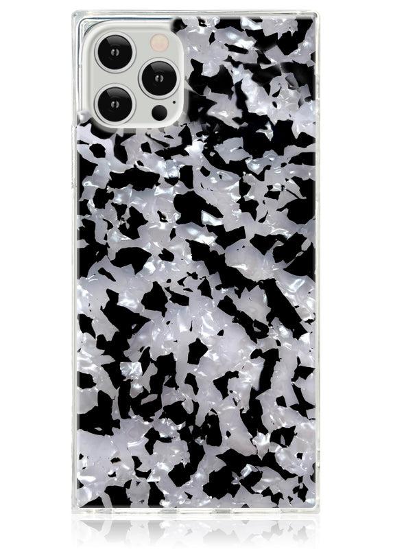 SQUARE® Black & White Tortoise Shell iPhone Case