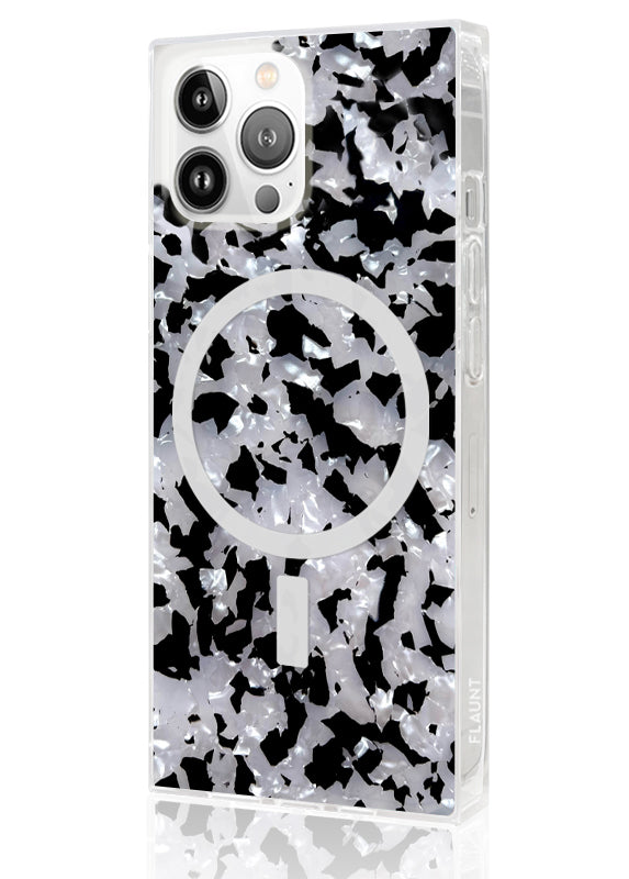 SQUARE® Black & White Tortoise Shell iPhone Case
