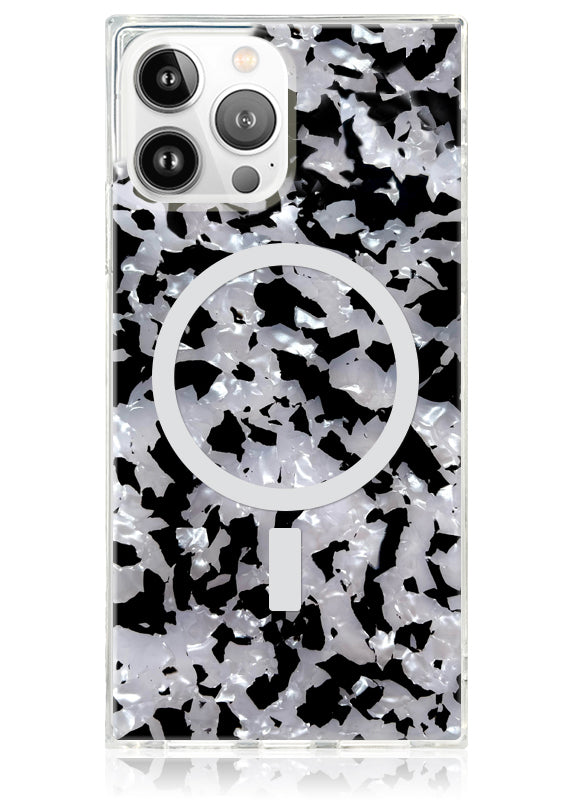 SQUARE® Black & White Tortoise Shell iPhone Case