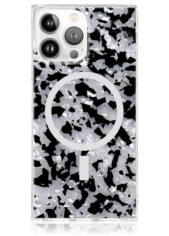 SQUARE® Black & White Tortoise Shell iPhone Case