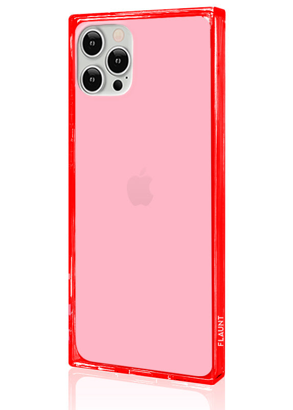 SQUARE® Clear Neon Pink iPhone Case