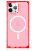 SQUARE® Clear Neon Pink iPhone Case
