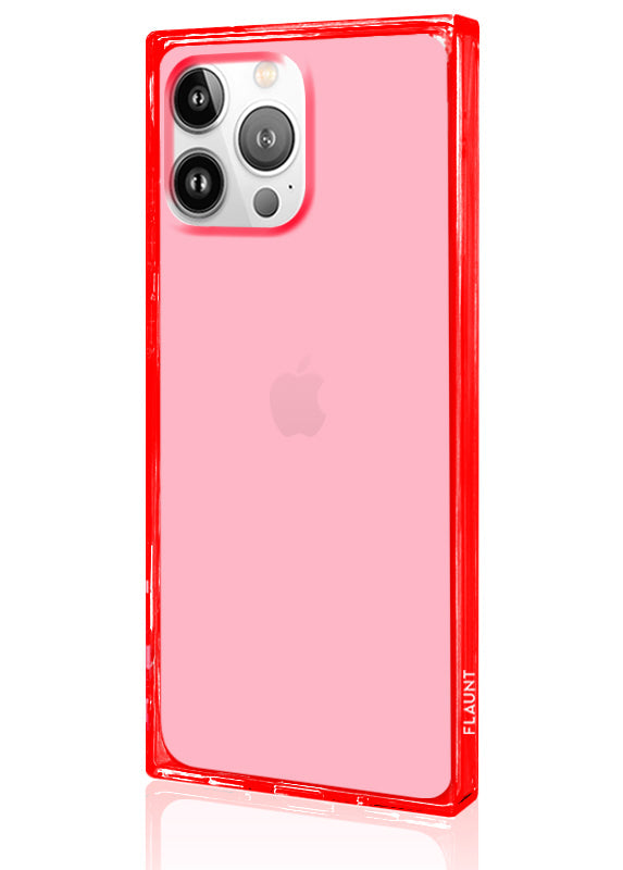 SQUARE® Clear Neon Pink iPhone Case