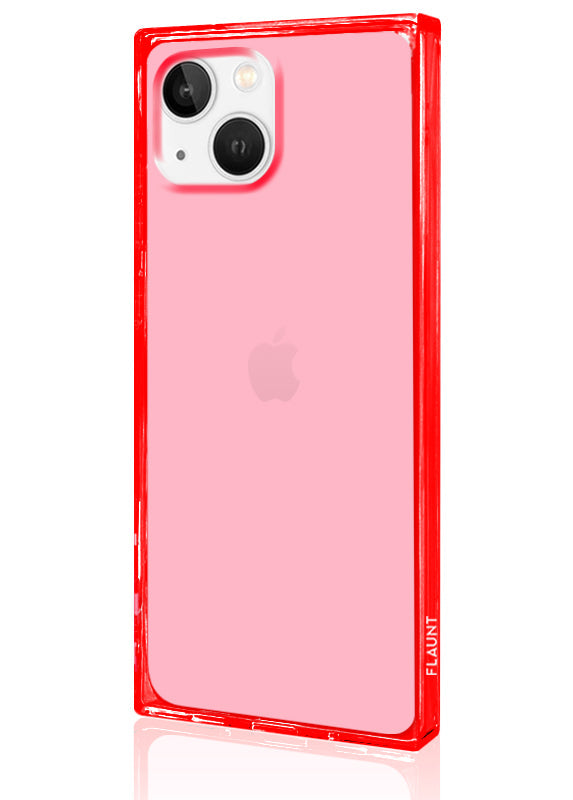 SQUARE® Clear Neon Pink iPhone Case
