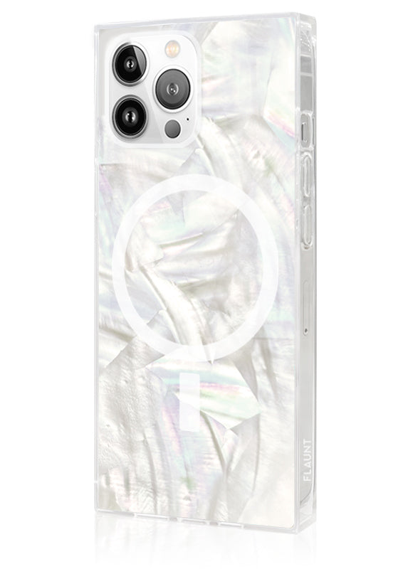 SQUARE® Geo White Mother of Pearl iPhone Case