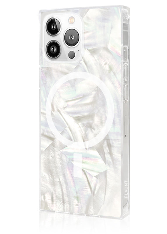 SQUARE® Geo White Mother of Pearl iPhone Case