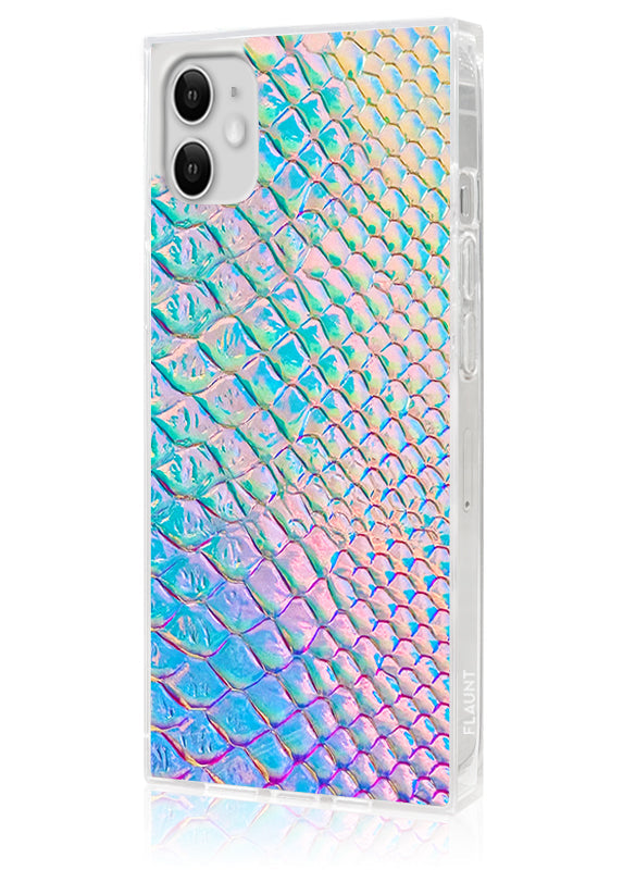 SQUARE® Iridescent Crocodile Faux Leather iPhone Case