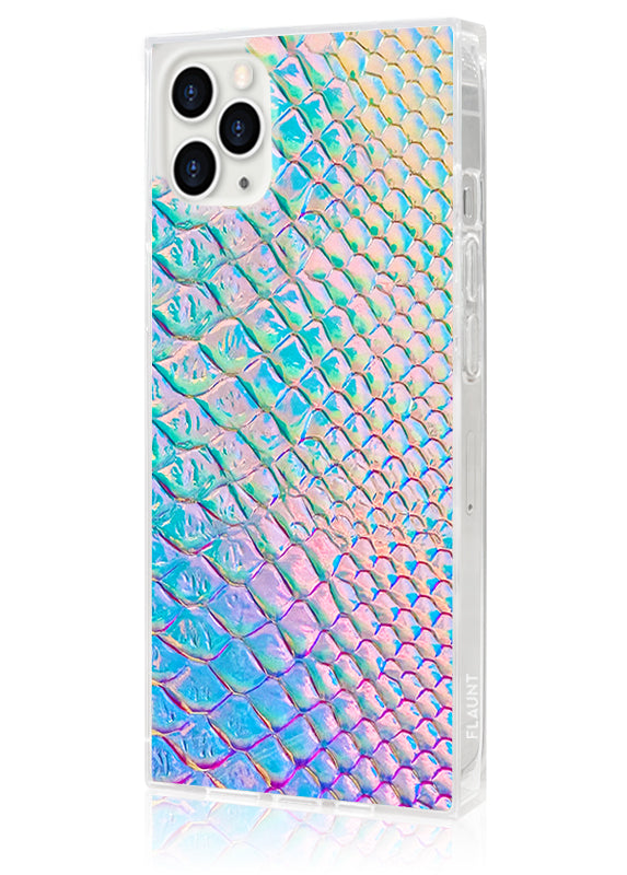 SQUARE® Iridescent Crocodile Faux Leather iPhone Case