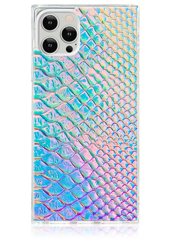 SQUARE® Iridescent Crocodile Faux Leather iPhone Case