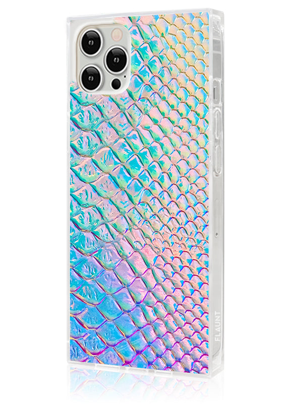 SQUARE® Iridescent Crocodile Faux Leather iPhone Case