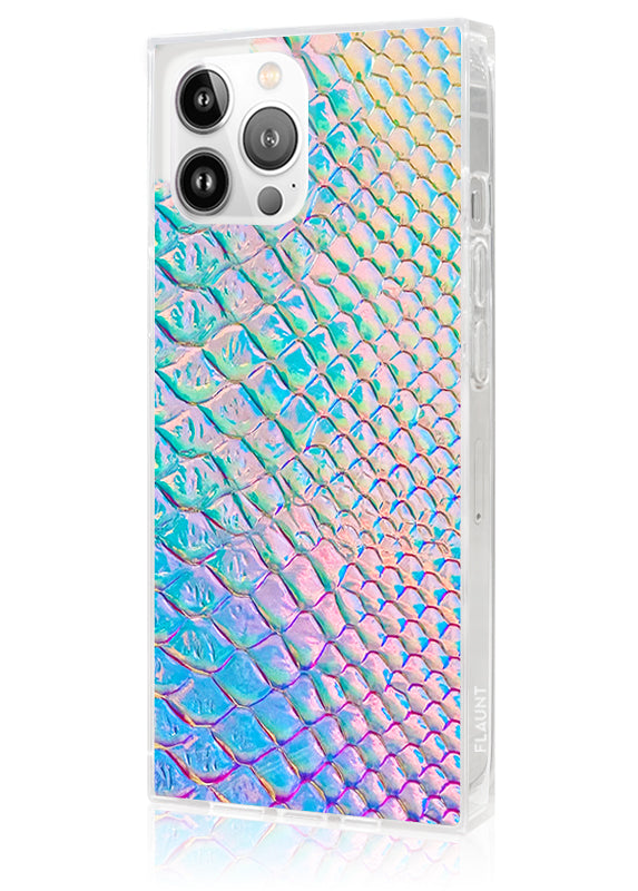 SQUARE® Iridescent Crocodile Faux Leather iPhone Case