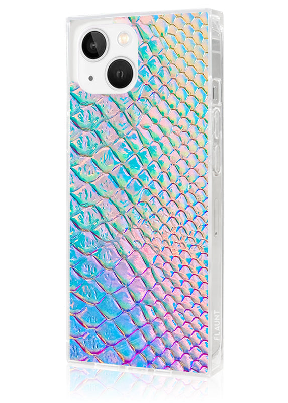 SQUARE® Iridescent Crocodile Faux Leather iPhone Case