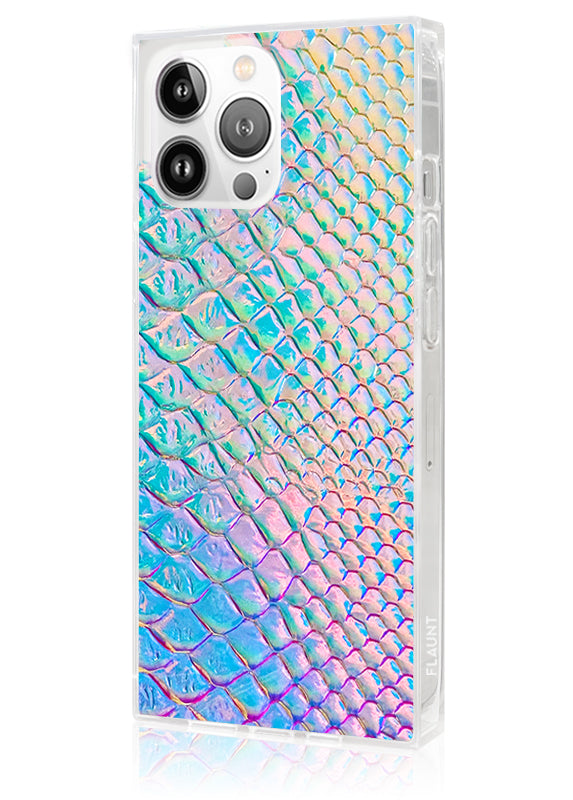 SQUARE® Iridescent Crocodile Faux Leather iPhone Case