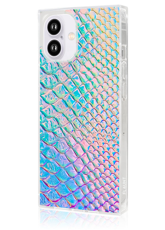 SQUARE® Iridescent Crocodile Faux Leather iPhone Case