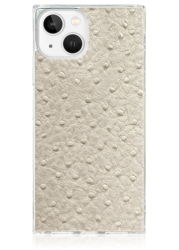 SQUARE® Ivory Ostrich Faux Leather iPhone Case