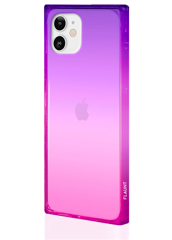 SQUARE® Pink Purple Clear Ombre iPhone Case