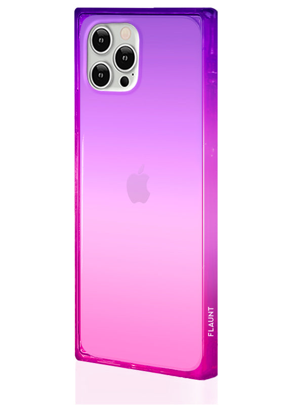 SQUARE® Pink Purple Clear Ombre iPhone Case