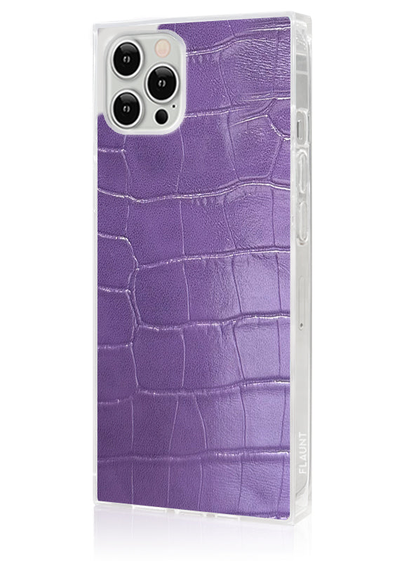 SQUARE® Purple Crocodile Faux Leather iPhone Case