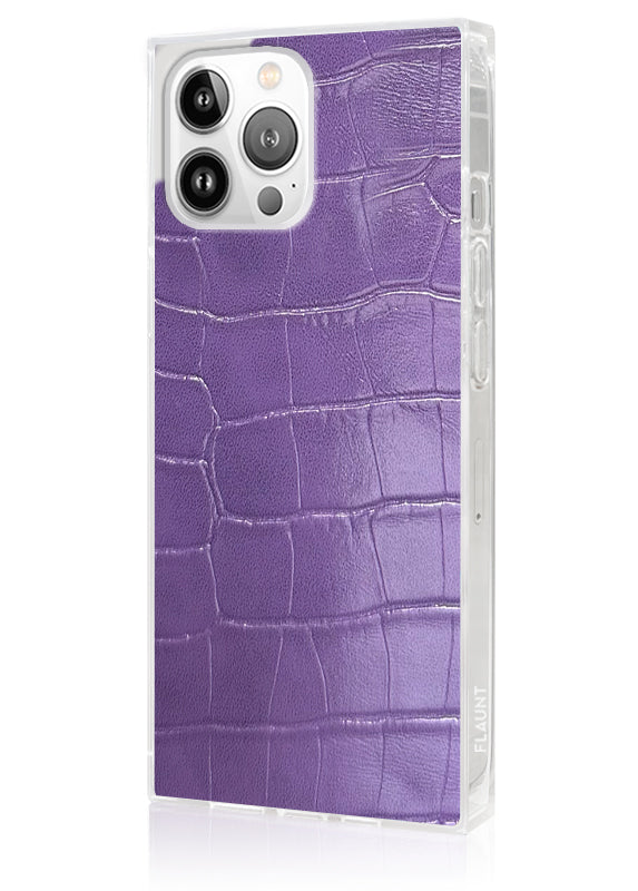 SQUARE® Purple Crocodile Faux Leather iPhone Case