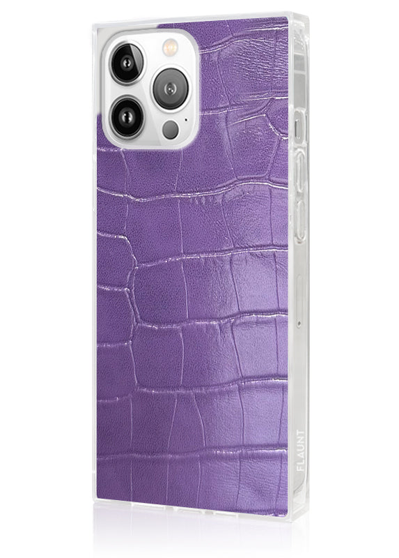 SQUARE® Purple Crocodile Faux Leather iPhone Case