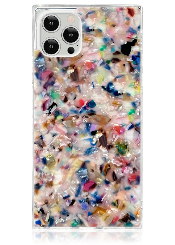 SQUARE® Rainbow Confetti Tortoise Shell iPhone Case
