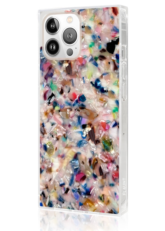 SQUARE® Rainbow Confetti Tortoise Shell iPhone Case