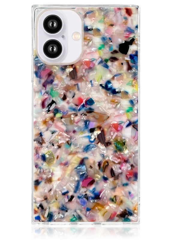 SQUARE® Rainbow Confetti Tortoise Shell iPhone Case