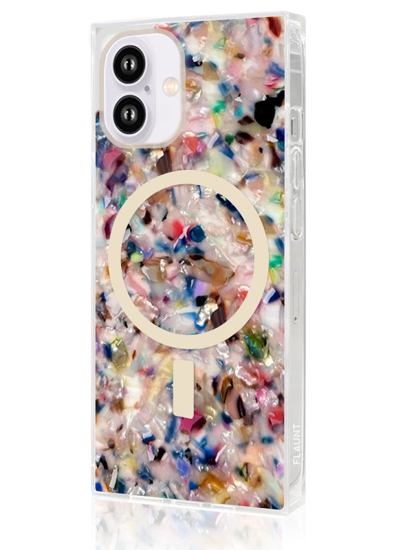 SQUARE® Rainbow Confetti Tortoise Shell iPhone Case