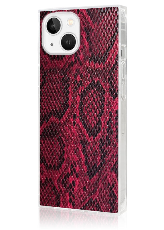 SQUARE® Red Python Faux Leather iPhone Case