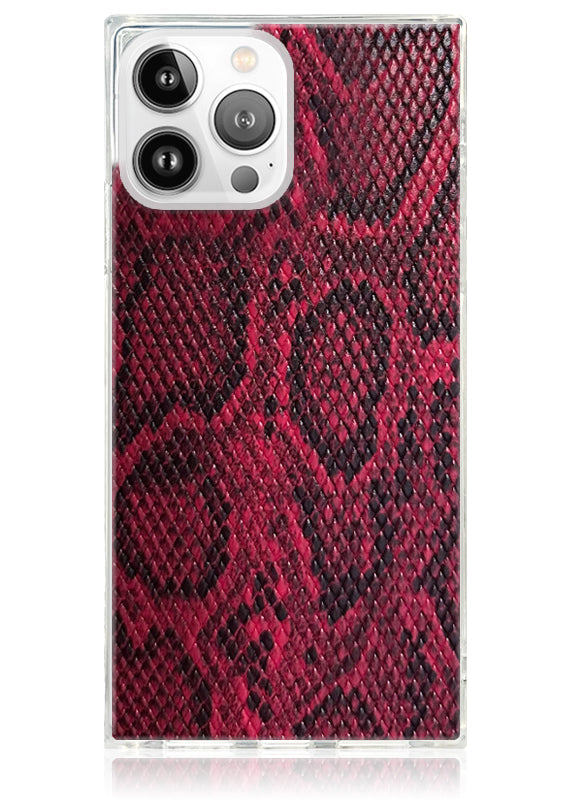 SQUARE® Red Python Faux Leather iPhone Case