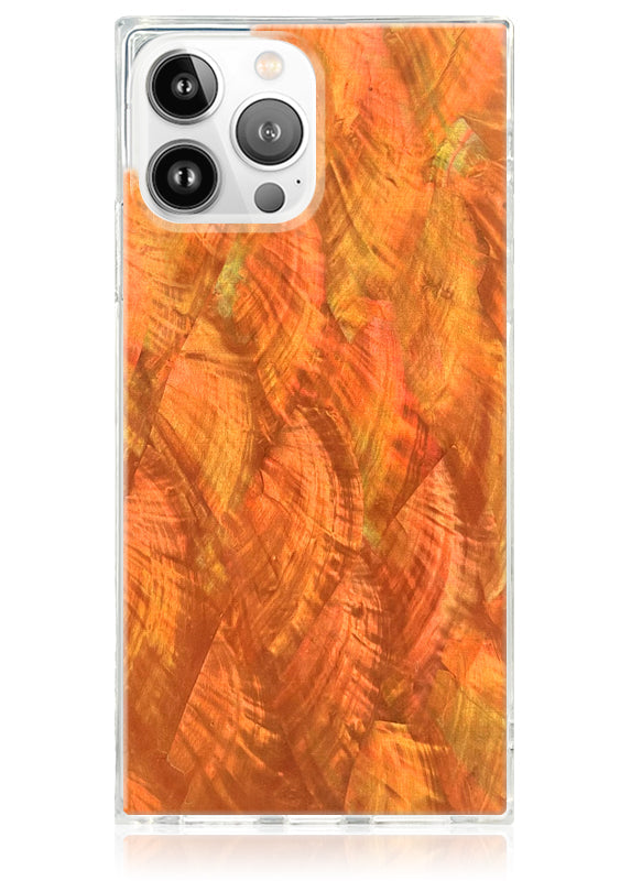 SQUARE® Orange Mother of Pearl iPhone Case