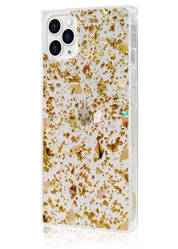 SQUARE® Shell and Gold Flake iPhone Case