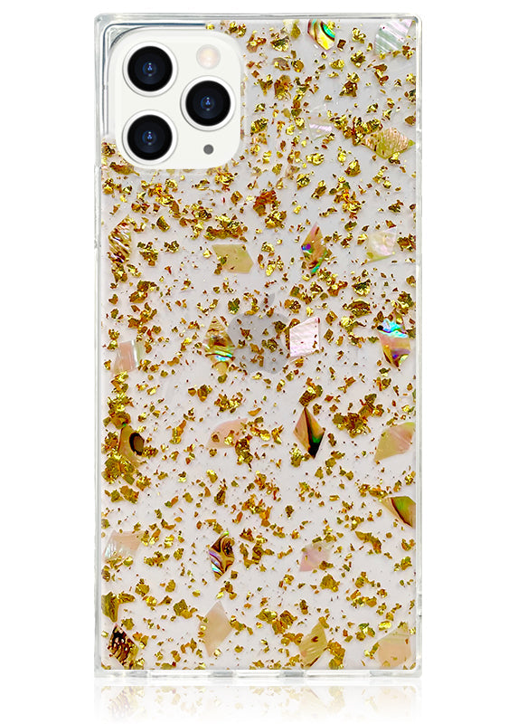 SQUARE® Shell and Gold Flake iPhone Case