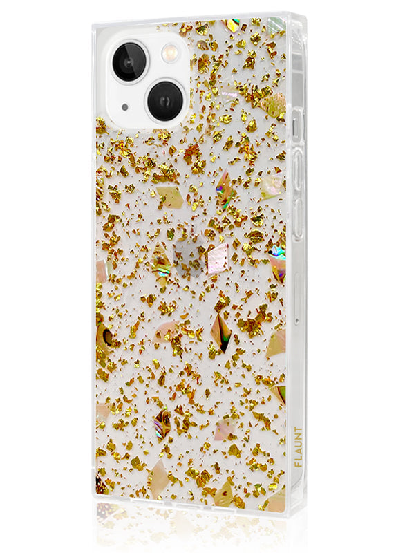 SQUARE® Shell and Gold Flake iPhone Case