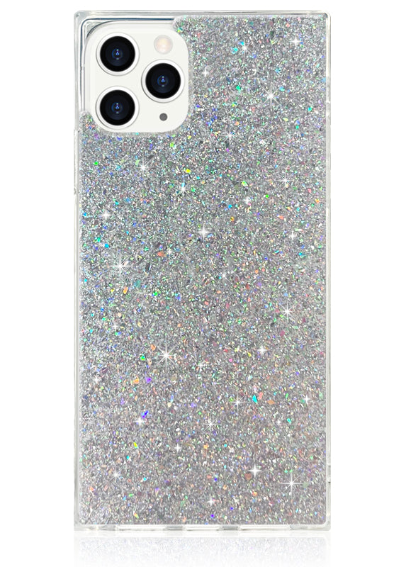 SQUARE® Silver Glitter iPhone Case