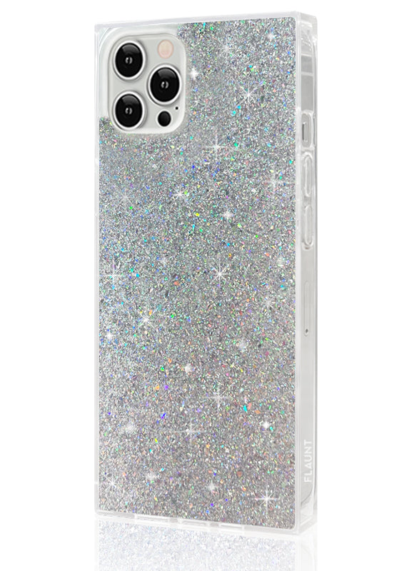 SQUARE® Silver Glitter iPhone Case
