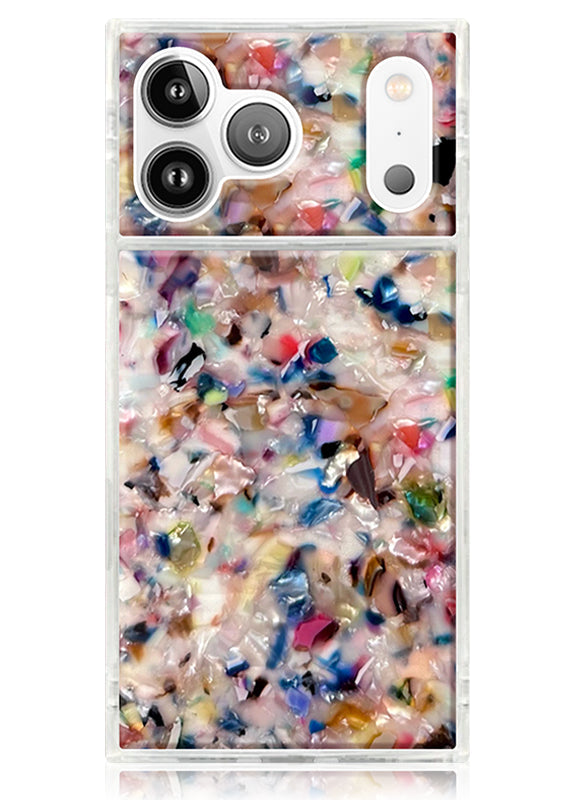SQUARE® Rainbow Confetti Tortoise Shell iPhone Case