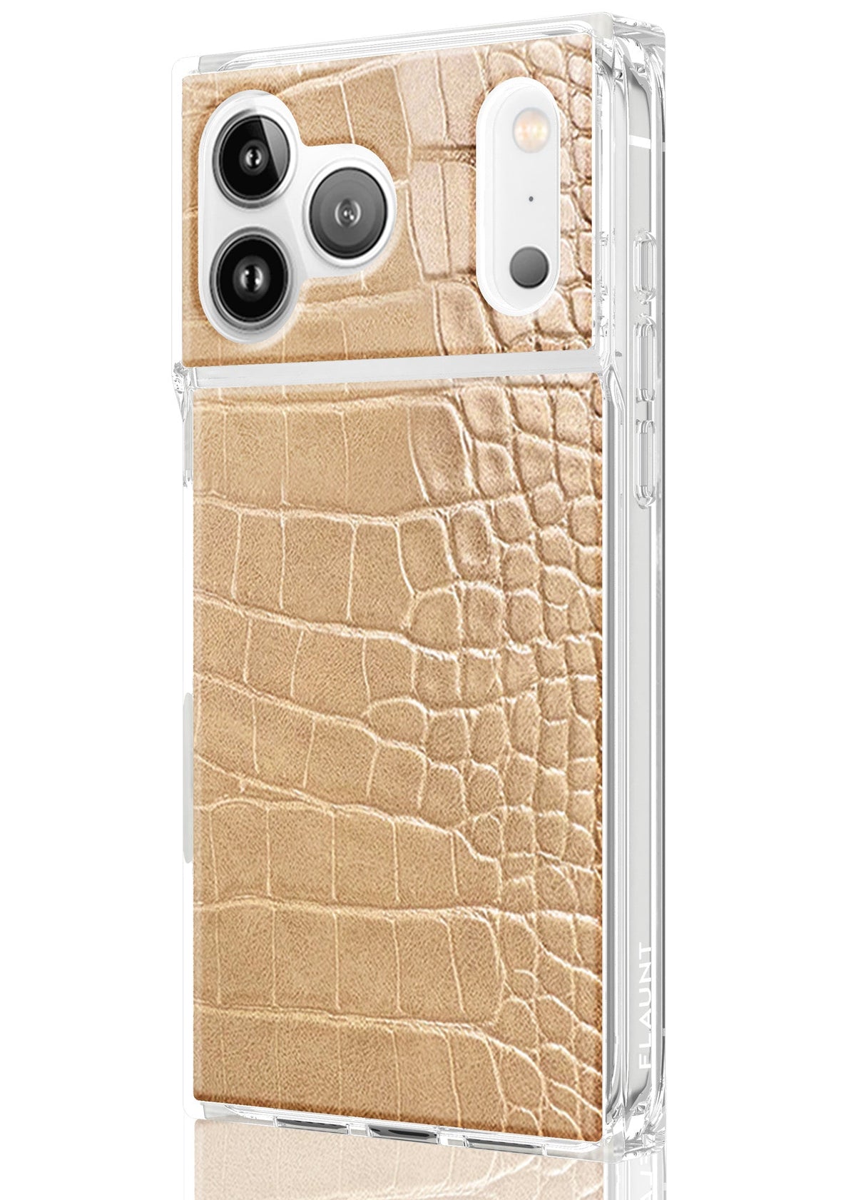 SQUARE® Tan Crocodile Faux Leather iPhone Case