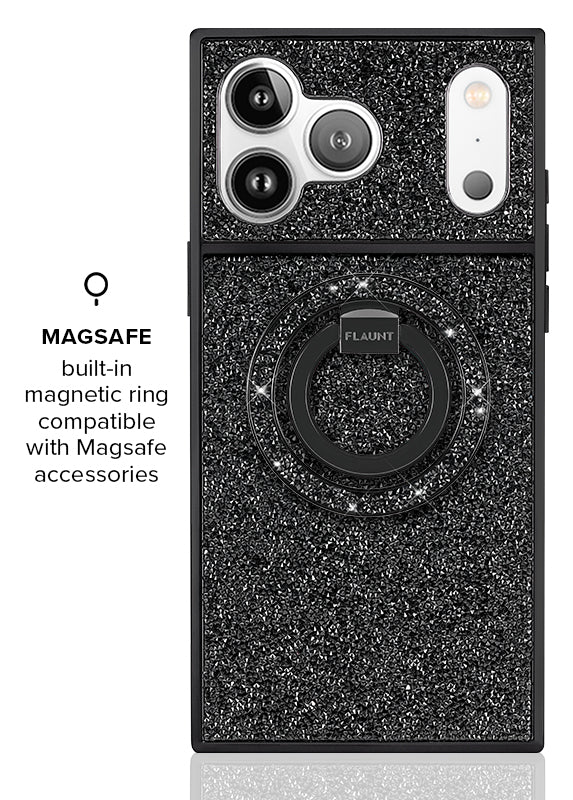 Elite Collection - SQUARE® Black Crystal Elegance iPhone Case