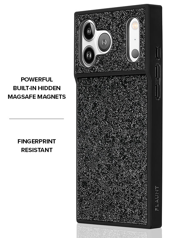 Elite Collection - SQUARE® Black Crystal Elegance iPhone Case
