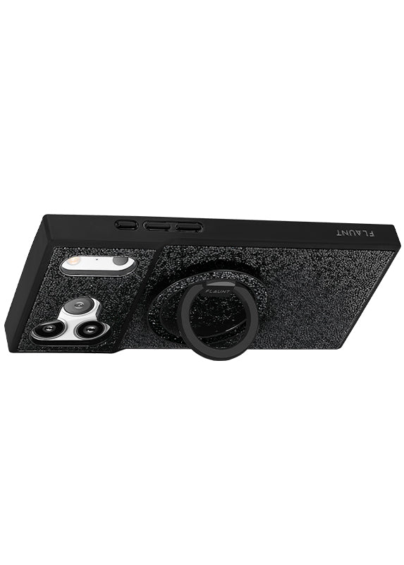 Black Crystal Elegance Premium Metallic MagSafe Phone Ring Stand (Works with MagSafe Cases Only)