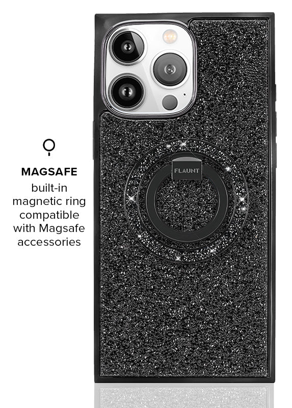 Elite Collection - SQUARE® Black Crystal Elegance iPhone Case